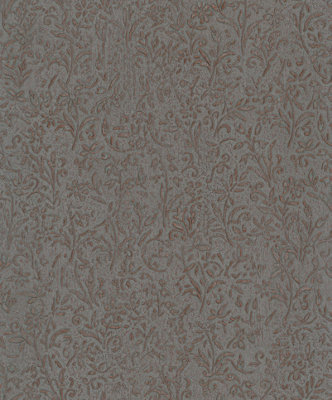 Galerie Odyssey Grey Copper Vintage Floral Design A4 Wallpaper Sample from B&Q