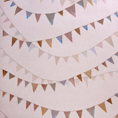 Galerie Great Kids Rose Smooth Glitter Garland A4 Wallpaper Sample from B&Q