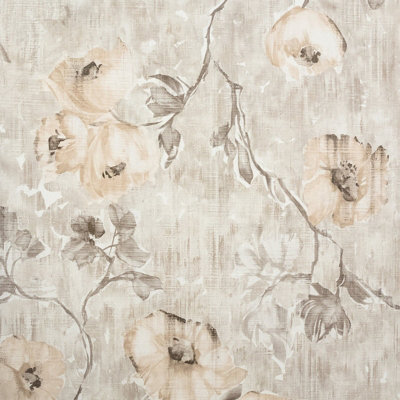 Galerie Julie Feels Home Beige Large Petunia Shimmery Flowers A4 Wallpaper Sample from B&Q
