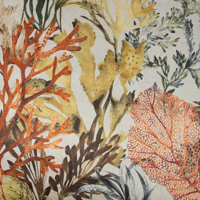 Galerie Tropical Collection Peanut Bora Bora Coral Inspired A4 Wallpaper Samplel from B&Q