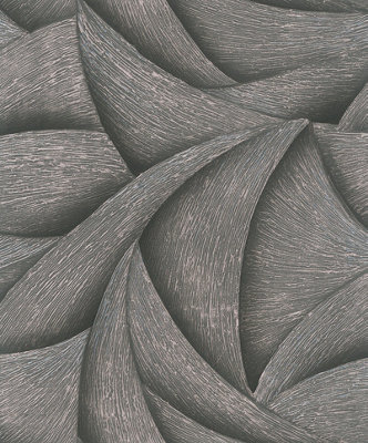 Galerie Odyssey Black Bronze Wave Pattern A4 Wallpaper Sample from B&Q