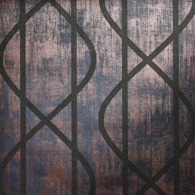 Galerie Universe Ocean Blue Saturn Glass Stone Geometic Lines A4 Wallpaper Sample from B&Q