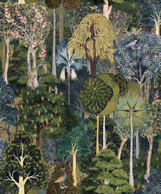 Galerie Heritage Green Jungle A4 Wallpaper Sample from B&Q