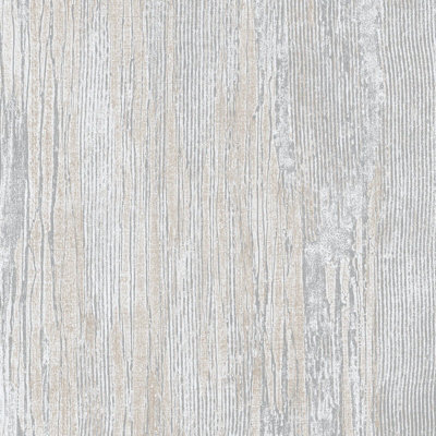 Galerie Feel Beige Metallic Wooden Plank A4 Wallpaper Sample from B&Q