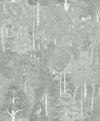 Galerie Heritage Green Woodland A4 Wallpaper Sample from B&Q