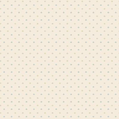 Galerie Miniatures 3 Blue Beige Cream Mini Fan Motif Smooth A4 Wallpaper Sample from B&Q
