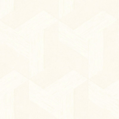 Galerie Synergy White Geometric A4 Wallpaper Sample from B&Q
