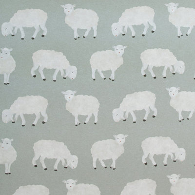 Galerie Great Kids Grey Smooth Glitter Sweet Sheep A4 Wallpaper Sample from B&Q
