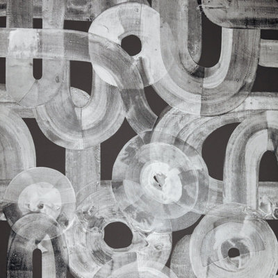 Galerie Salt Penello Black Cumin Sheen Brush Dance Design A4 Wallpaper Sample from B&Q