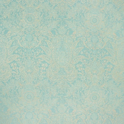 Galerie Precious Turquoise Glitter Brocade Damask A4 Wallpaper Sample from B&Q