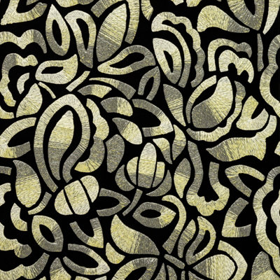 Galerie Pepper Lana Yellow Flocked Fabric Brussels Floral Lace A4 Wallpaper Sample from B&Q