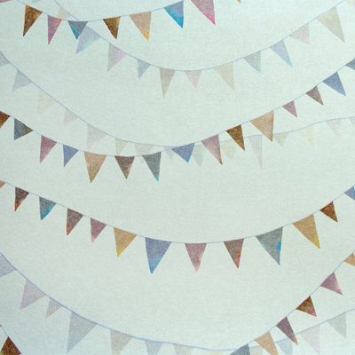 Galerie Great Kids Sage Smooth Glitter Garland A4 Wallpaper Sample from B&Q