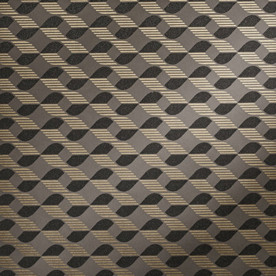 Galerie Universe Umber Brown Venus Glass Stone Geometric Wave A4 Wallpaper Sample from B&Q