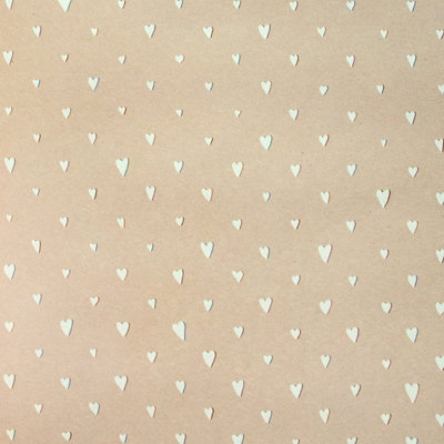 Galerie Great Kids Beige Smooth Glitter Hearts A4 Wallpaper Sample from B&Q