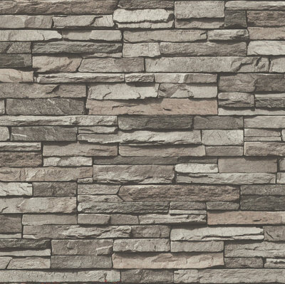 Galerie Silver Grey Graceful Granite Motif A4 Wallpaper Sample from B&Q
