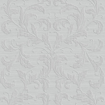Galerie Nordic Elements Silver Embossed Linear Damask A4 Wallpaper Sample from B&Q
