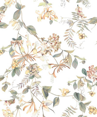 Galerie Flora Cream Summer Bouquet A4 Wallpaper Sample from B&Q