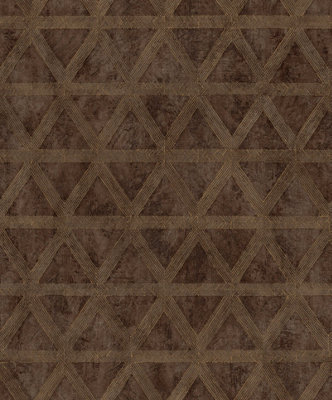 Galerie Utopia Bronze Geometric Tri Prism Sheen Finish A4 Wallpaper Sample from B&Q
