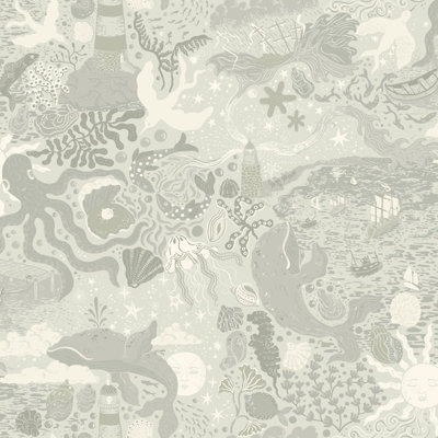 Galerie Resan Green Havet Nautical A4 Wallpaper Sample from B&Q