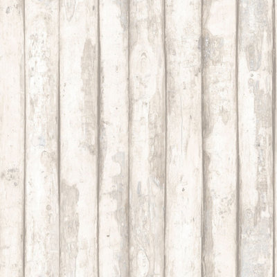 Galerie Homestyle Beige Brown Log Cabin Smooth A4 Wallpaper Sample from B&Q