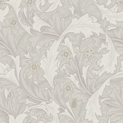 Galerie Hidden Treasures Cream Floral Granville Leaf A4 Wallpaper Sample from B&Q