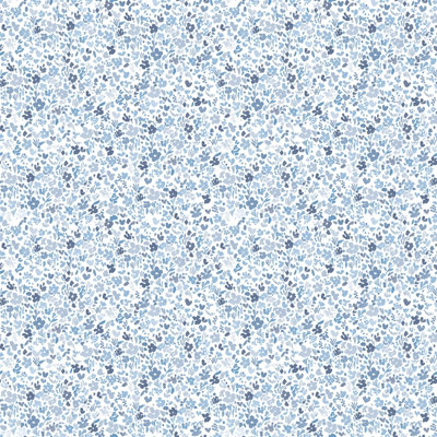 Galerie Small Prints Blue Mini Mod Floral A4 Wallpaper Sample from B&Q