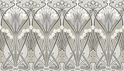 Galerie Arts And Crafts Brown Patterned A4 Wallpaper Sample from B&Q