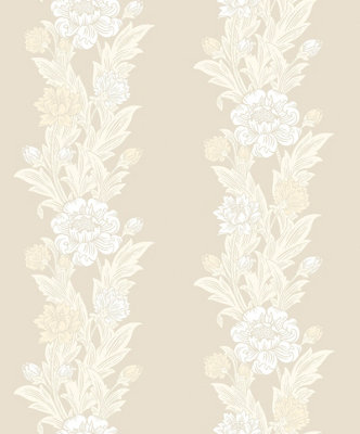 Galerie Arts And Crafts Beige Patterned A4 Wallpaper Sample from B&Q