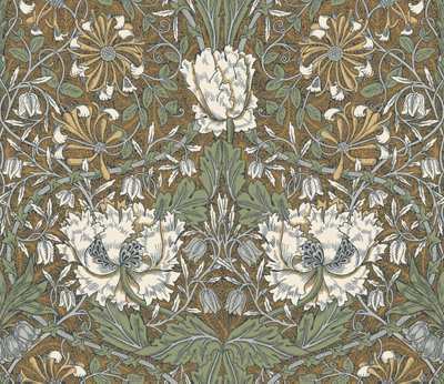 Galerie Arts And Crafts Orange Patterned A4 Wallpaper Sample from B&Q
