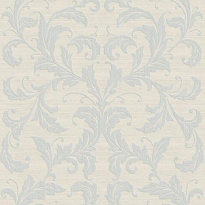 Galerie Nordic Elements Cream Embossed Linear Damask A4 Wallpaper Sample from B&Q