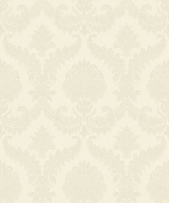 Galerie Italian Silks And Damasks White Damask A4 Wallpaper Sample from B&Q