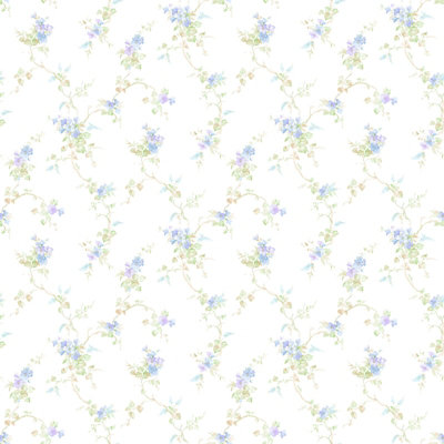 Galerie Pretty Prints Blue Ivy Trail A4 Wallpaper Sample from B&Q
