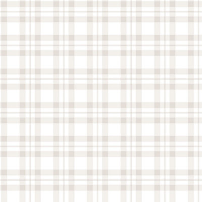 Galerie Tiny Tots 2 Greige Plaid Smooth A4 Wallpaper Sample from B&Q