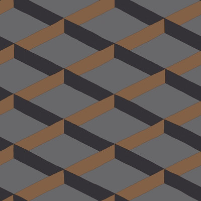 Galerie Luxe Tan Grey Shadow Trellis Smooth A4 Wallpaper Sample from B&Q