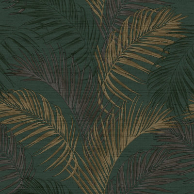 Galerie Palm Tree Green A4 Wallpaper Sample from B&Q