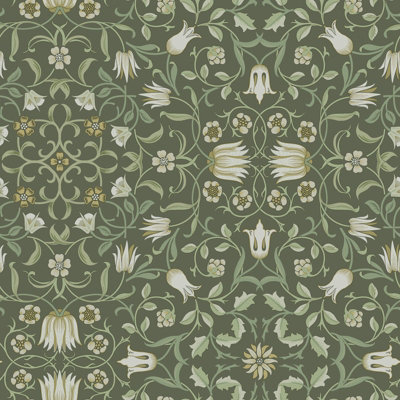 Galerie Hidden Treasures Green Floral No 1 Holland Park A4 Wallpaper Sample from B&Q