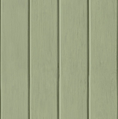Galerie Little Explorers 2 Green Doga Happy Wood Panelling A4 Wallpaper Sample from B&Q