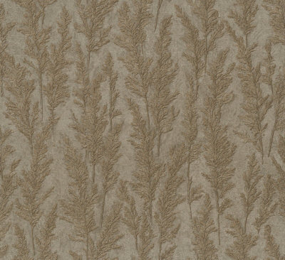 Galerie Natural Opulence Bronze Beige Feathery Tree A4 Wallpaper Sample from B&Q