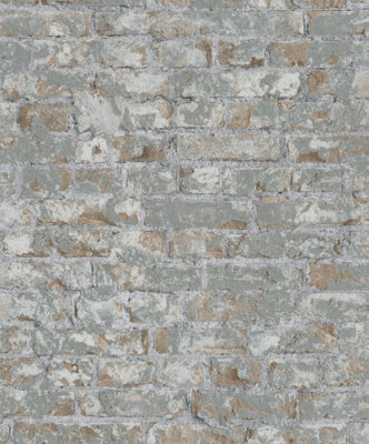 Galerie Industrial Effects Beige Glass Stone Brick Effect A4 Wallpaper Sample from B&Q
