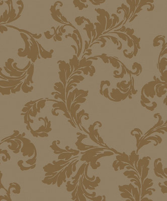 B&Q -  Emporium Gold Acanthus Trail Embossed A4 Wallpaper Sample