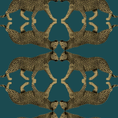 Galerie Enchanted Sabor Teal A4 Wallpaper Sample from B&Q