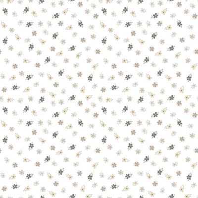 Galerie Little Explorers 2 Beige Five Leaf Flower A4 Wallpaper Sample from B&Q