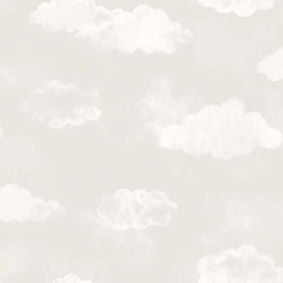 Galerie Tiny Tots 2 Greige Cloud Smooth A4 Wallpaper Sample from B&Q