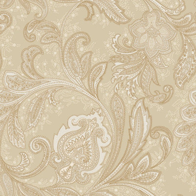 Galerie Elegance Beige Paisley A4 Wallpaper Sample Dwp0355-03 from B&Q