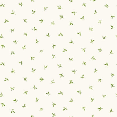 Galerie Just Kitchens White Leaf Toss A4 Wallpaper Sample from B&Q