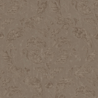 Galerie Utopia Brown/bronze Traditional Damask Sheen Finish A4 Wallpaper Sample from B&Q