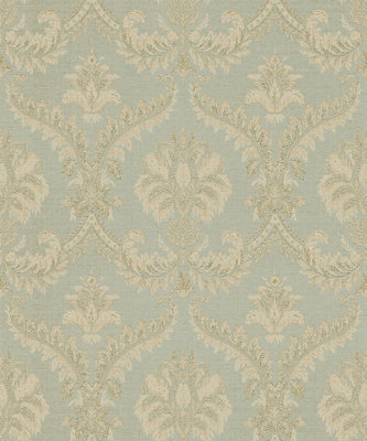 Galerie The Classic Italian Collection Blue Traditional Damask Embossed A4 Wallpaper Sample from B&Q