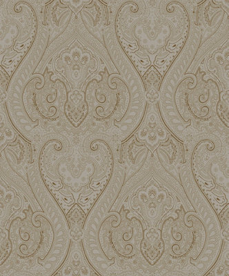 Galerie Zen Bronze Brown Floral Am22002-2 A4 Wallpaper Sample from B&Q