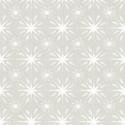 Galerie Nordic Elements Silver Geometric Starburst Effect A4 Wallpaper Sample from B&Q