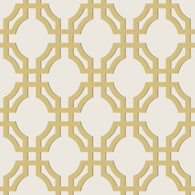 Galerie Luxe Gold Trellis Smooth A4 Wallpaper Sample from B&Q